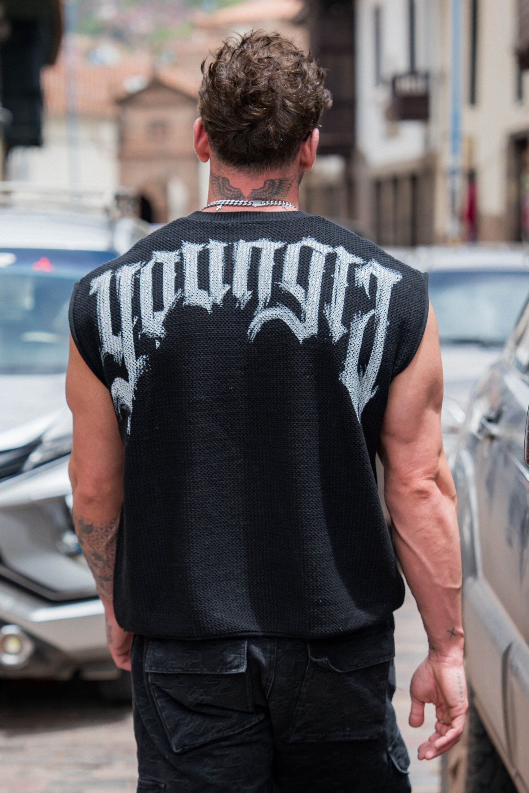 Drop Shoulder Knit Cut-Off - Imagen 5